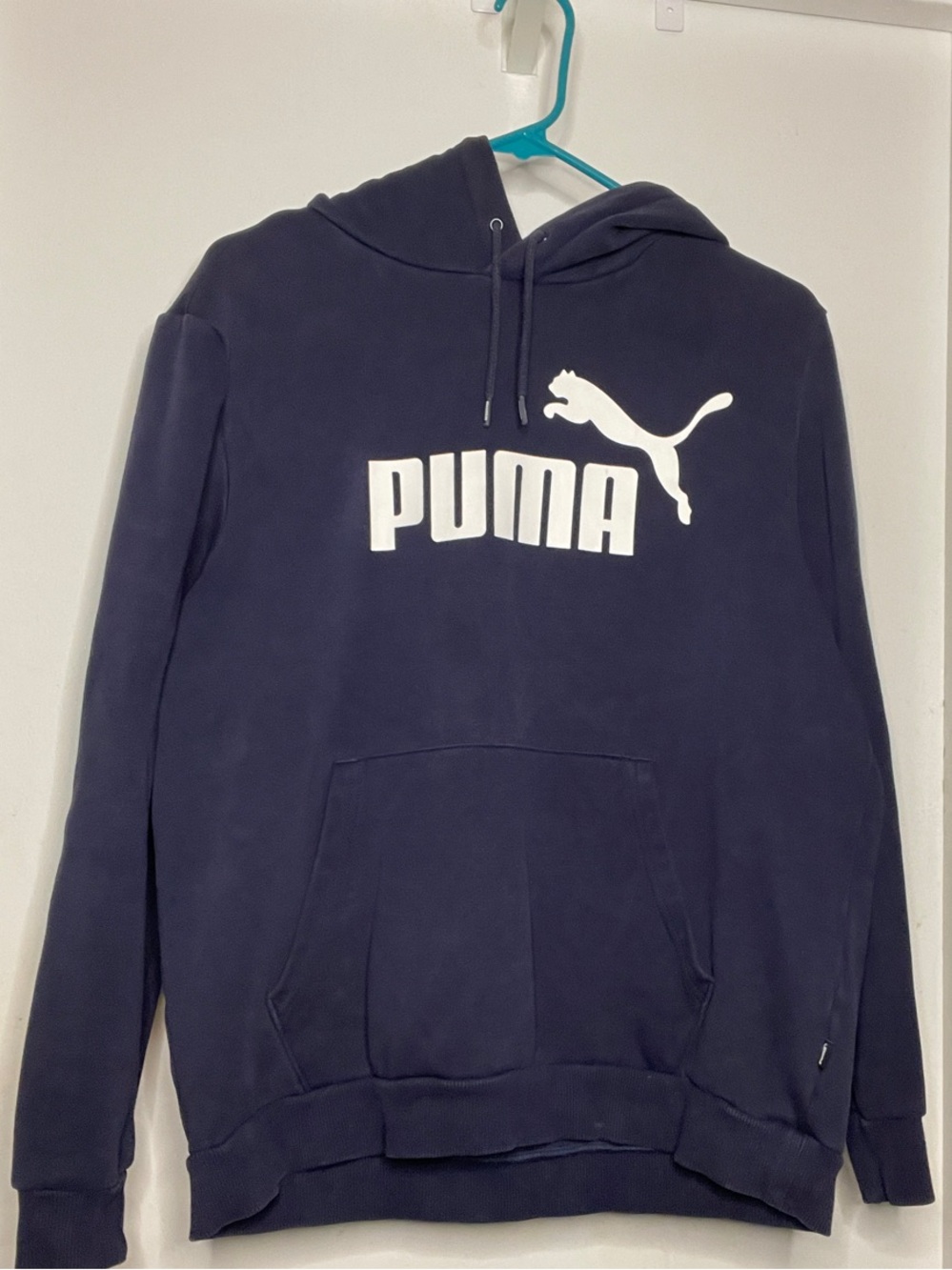 Puma Navy Crewneck Hoodie with White Logo